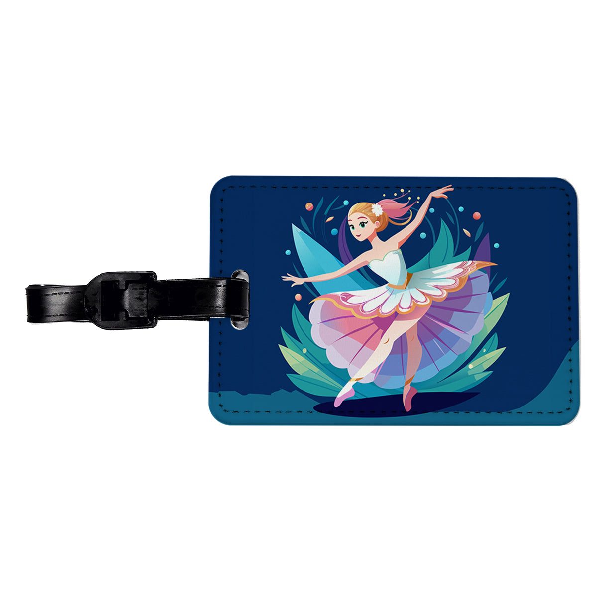 Ballerina Ballet Dancer Cute Travel Faux Leather Luggage Tag