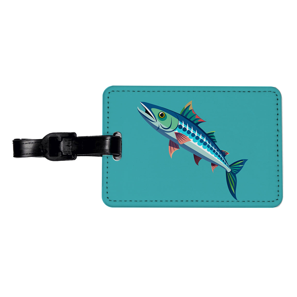 Barracuda Fish Travel Faux Leather Luggage Tag