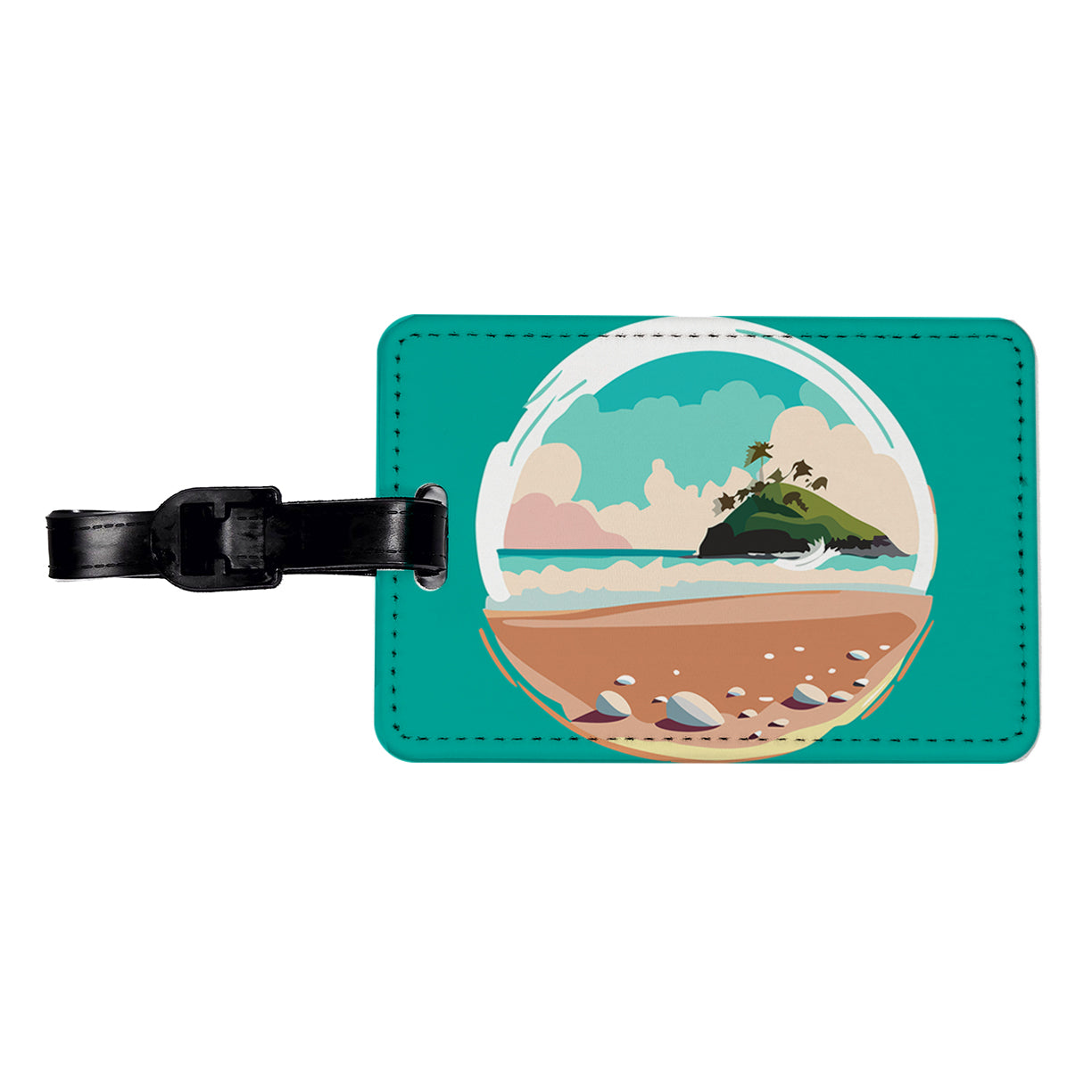Beach Ocean Paradise Tropical Island Vacation Travel Travel Faux Leather Luggage Tag