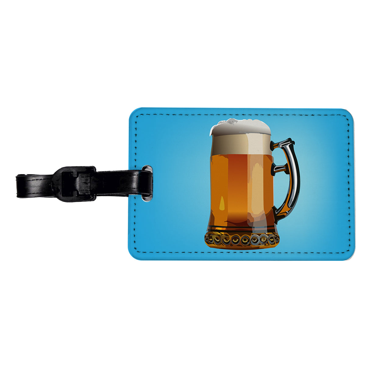 Beer Mug Stein German Travel Faux Leather Luggage Tag