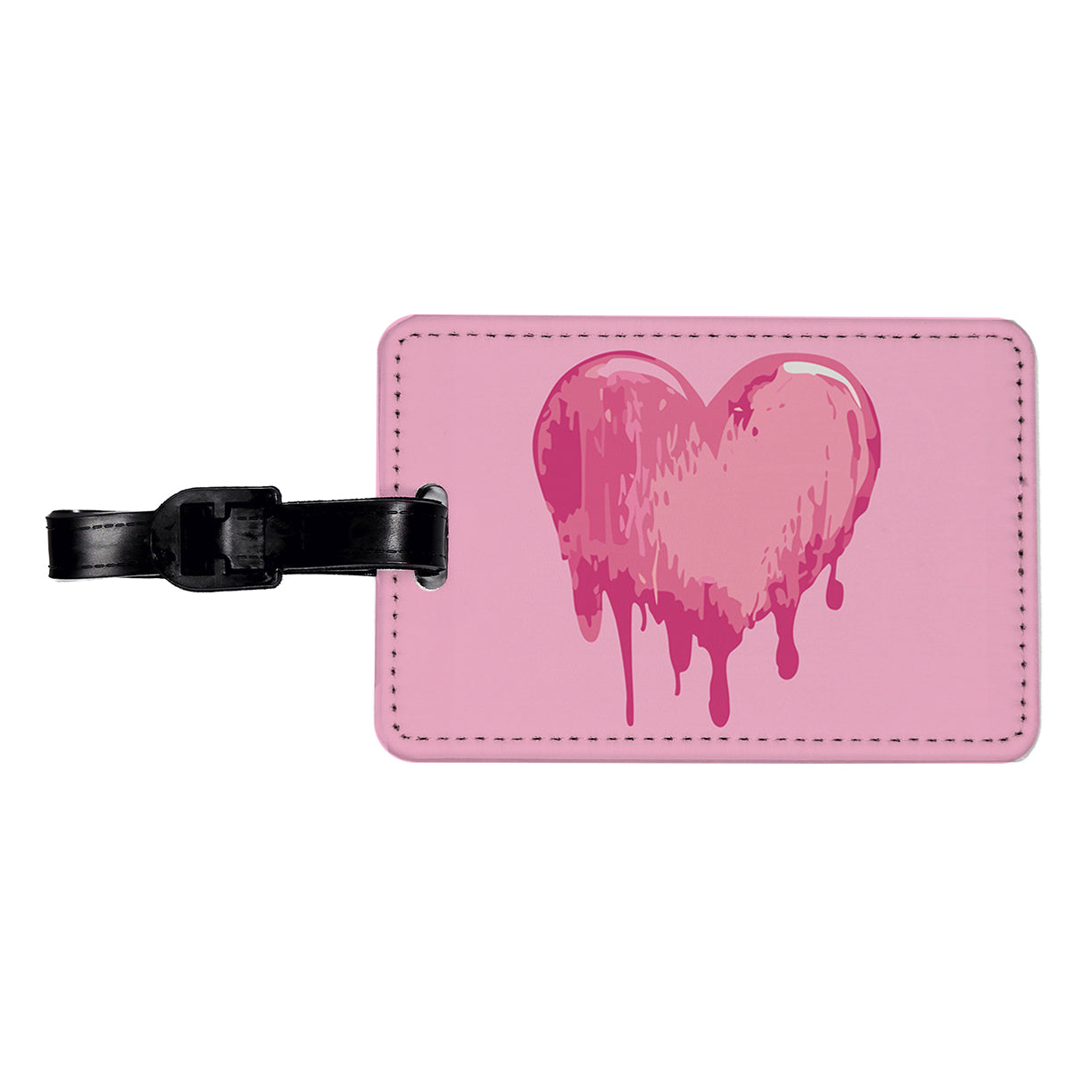 Bleeding Heart Pink Travel Faux Leather Luggage Tag