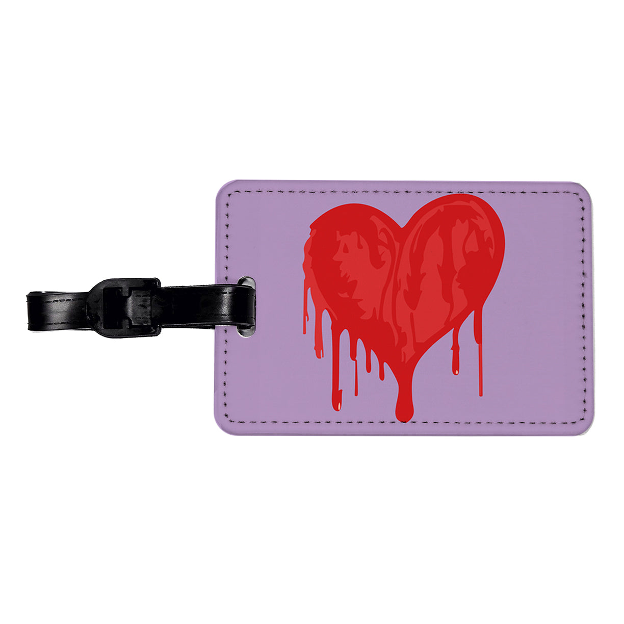 Bleeding Heart Red Travel Faux Leather Luggage Tag