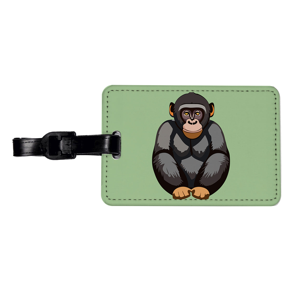 Bonobo Pygmy Chimpanzee Primate Africa Travel Faux Leather Luggage Tag