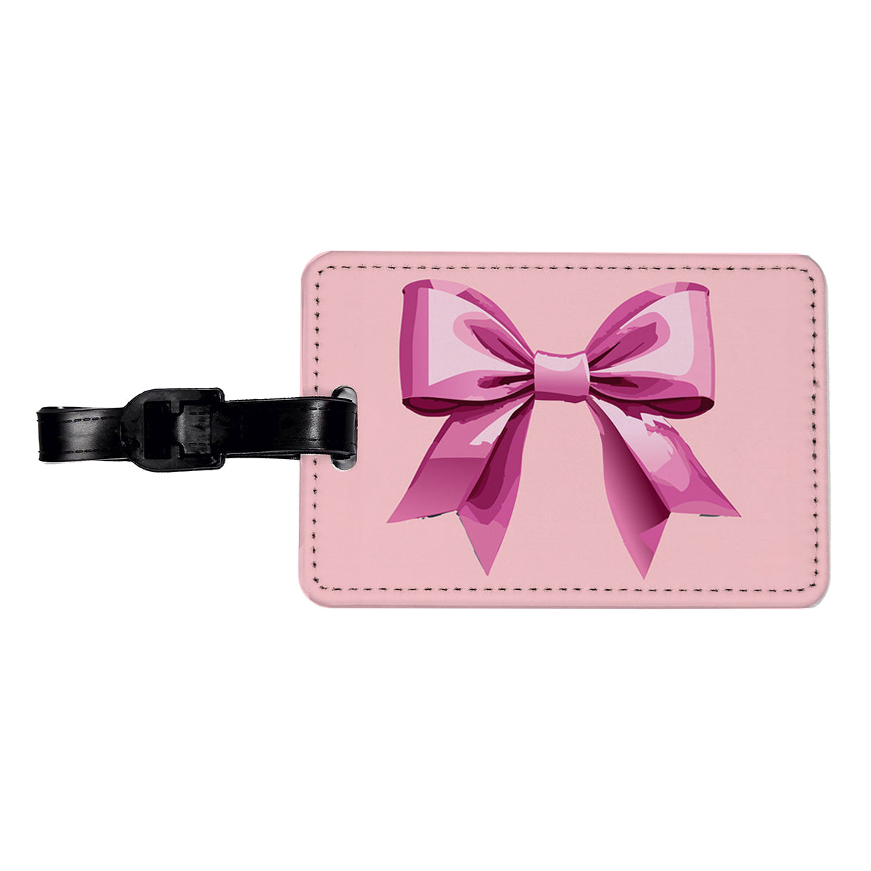 Bow Cheerleading Coquette Pink Travel Faux Leather Luggage Tag
