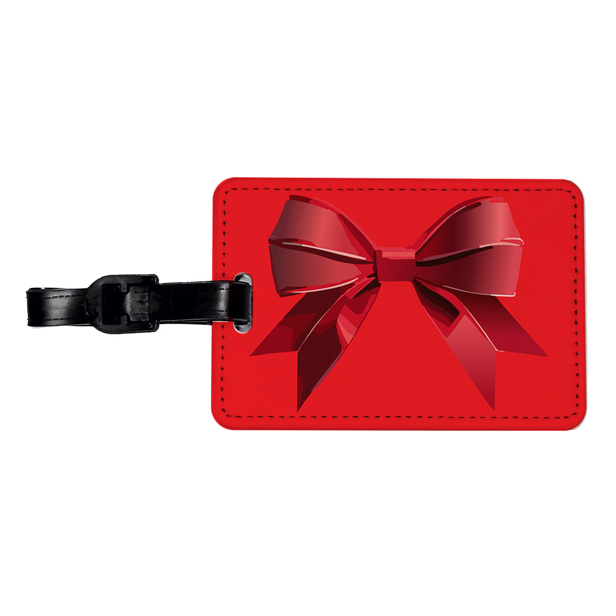 Bow Cheerleading Coquette Red Travel Faux Leather Luggage Tag