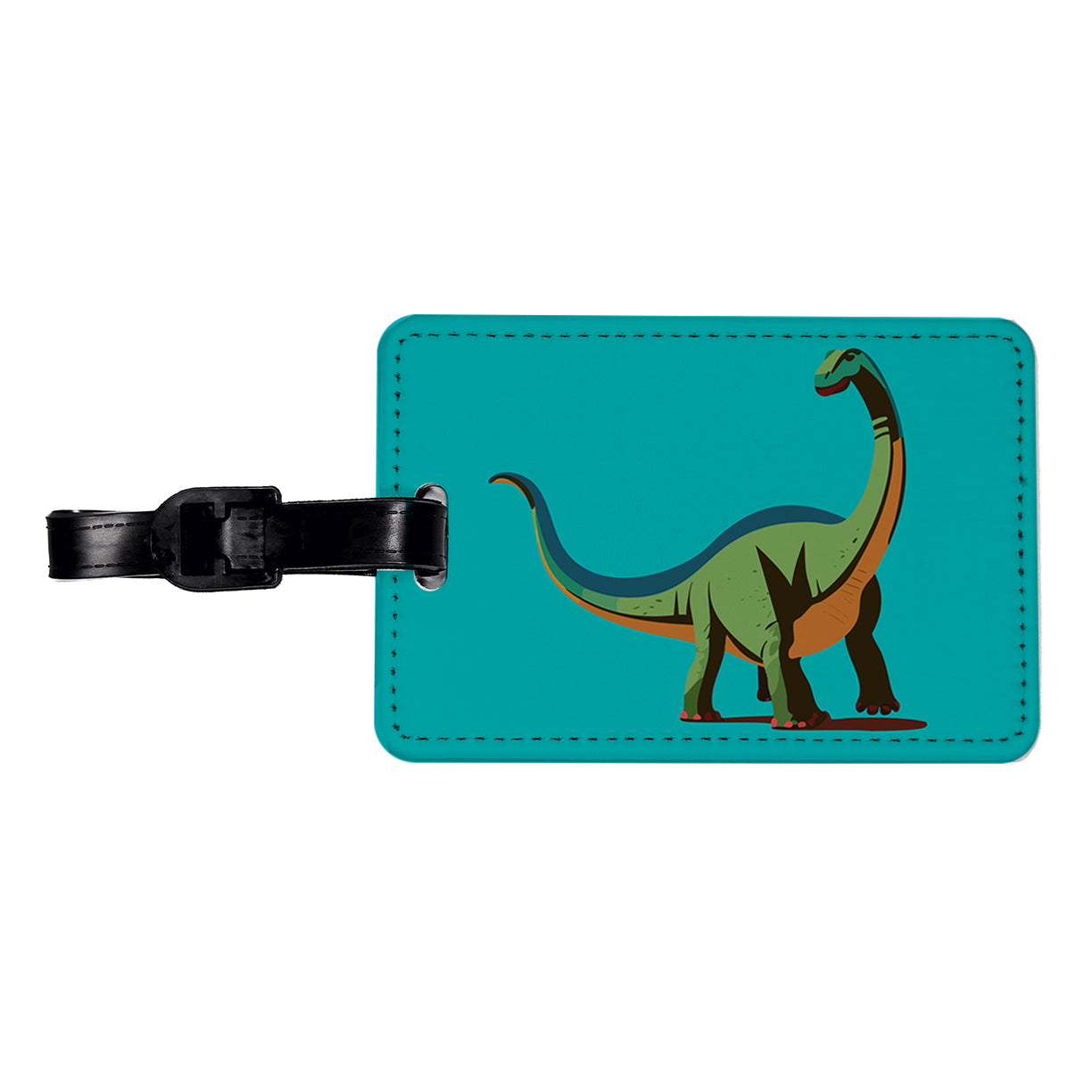 Brontosaurus Dinosaur Travel Faux Leather Luggage Tag
