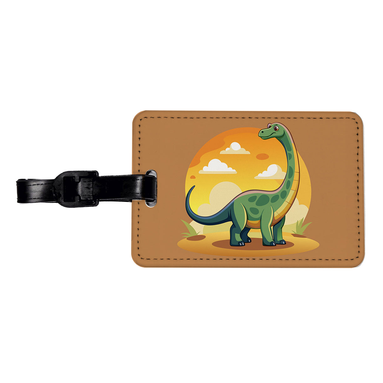 Brontosaurus Travel Faux Leather Luggage Tag