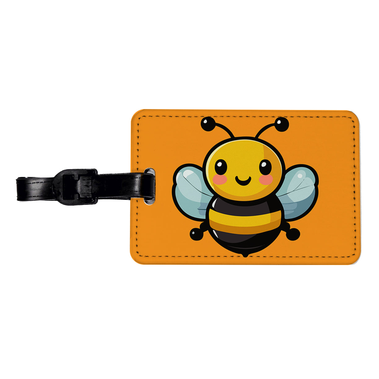 Bumble Bee Happy Travel Faux Leather Luggage Tag