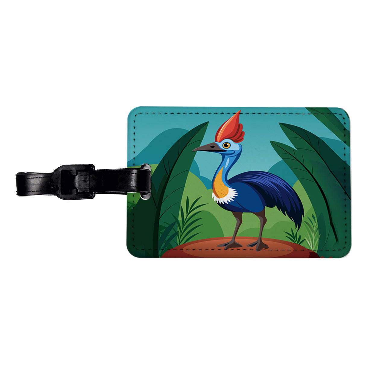 Cassowary Flightless Bird Australian Travel Faux Leather Luggage Tag