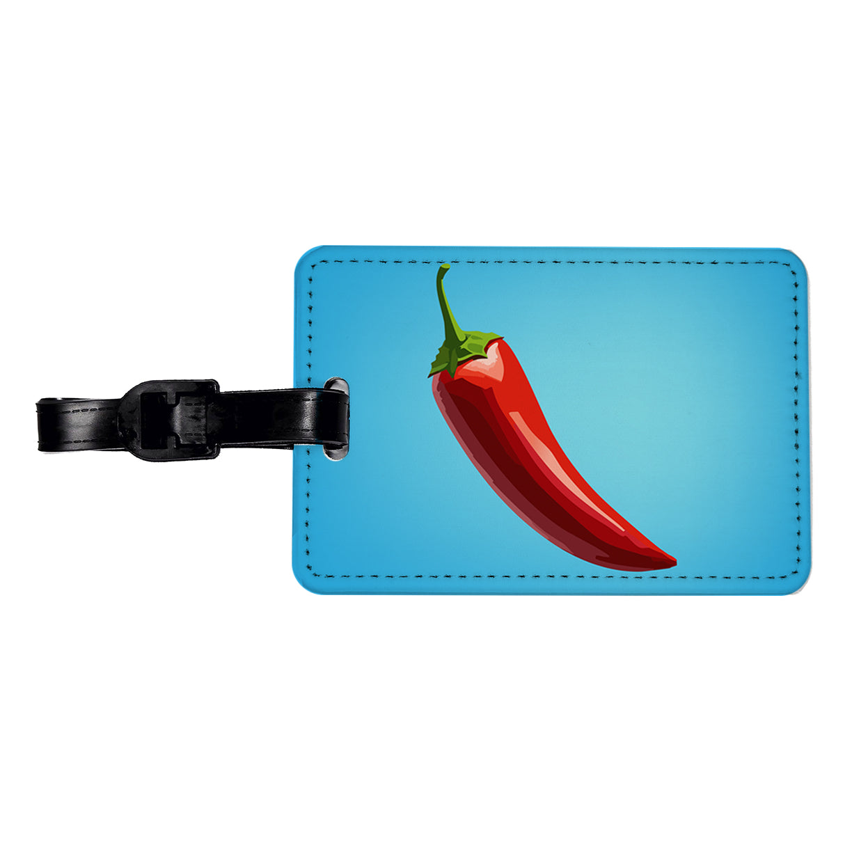 Chili Pepper Red Travel Faux Leather Luggage Tag