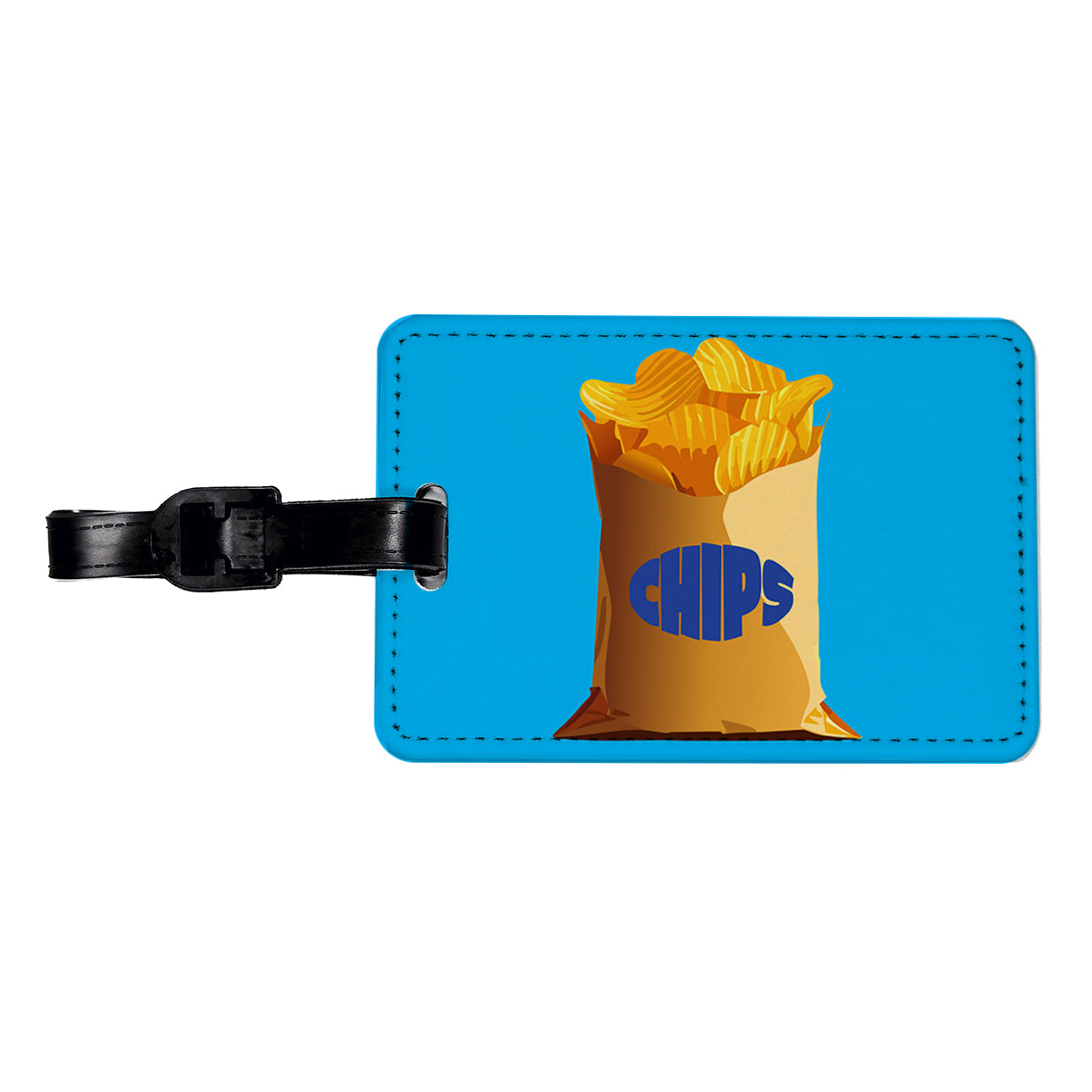 Chips Bag Snack Food Travel Faux Leather Luggage Tag