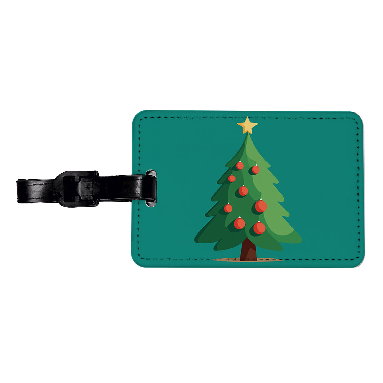 Christmas Tree Cute Travel Faux Leather Luggage Tag