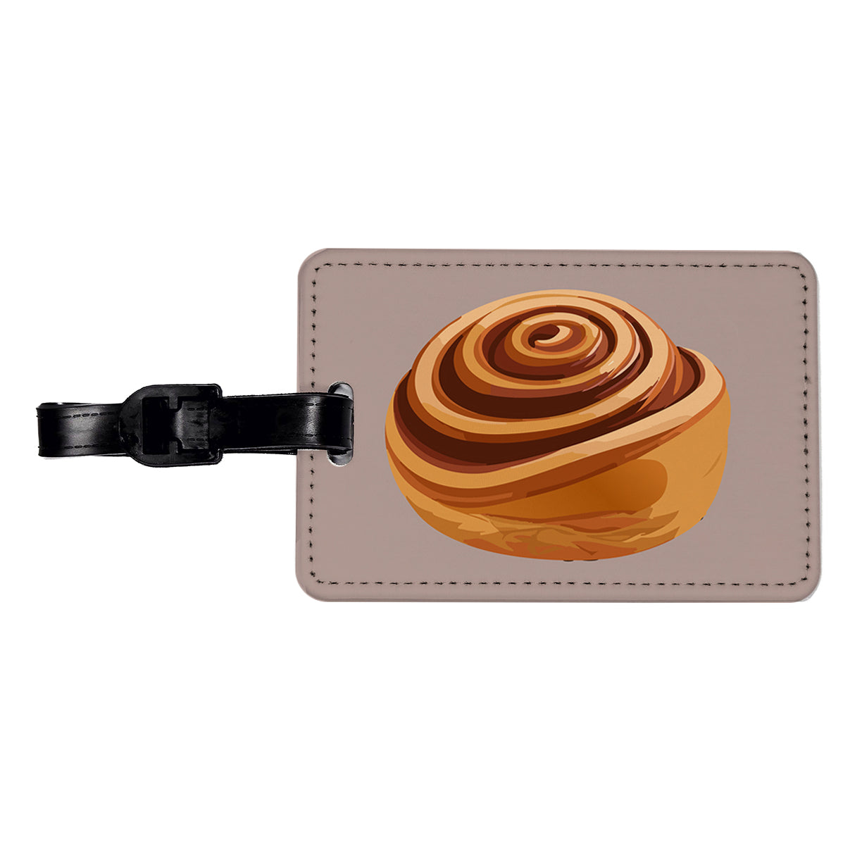 Cinnamon Roll Bun Travel Faux Leather Luggage Tag