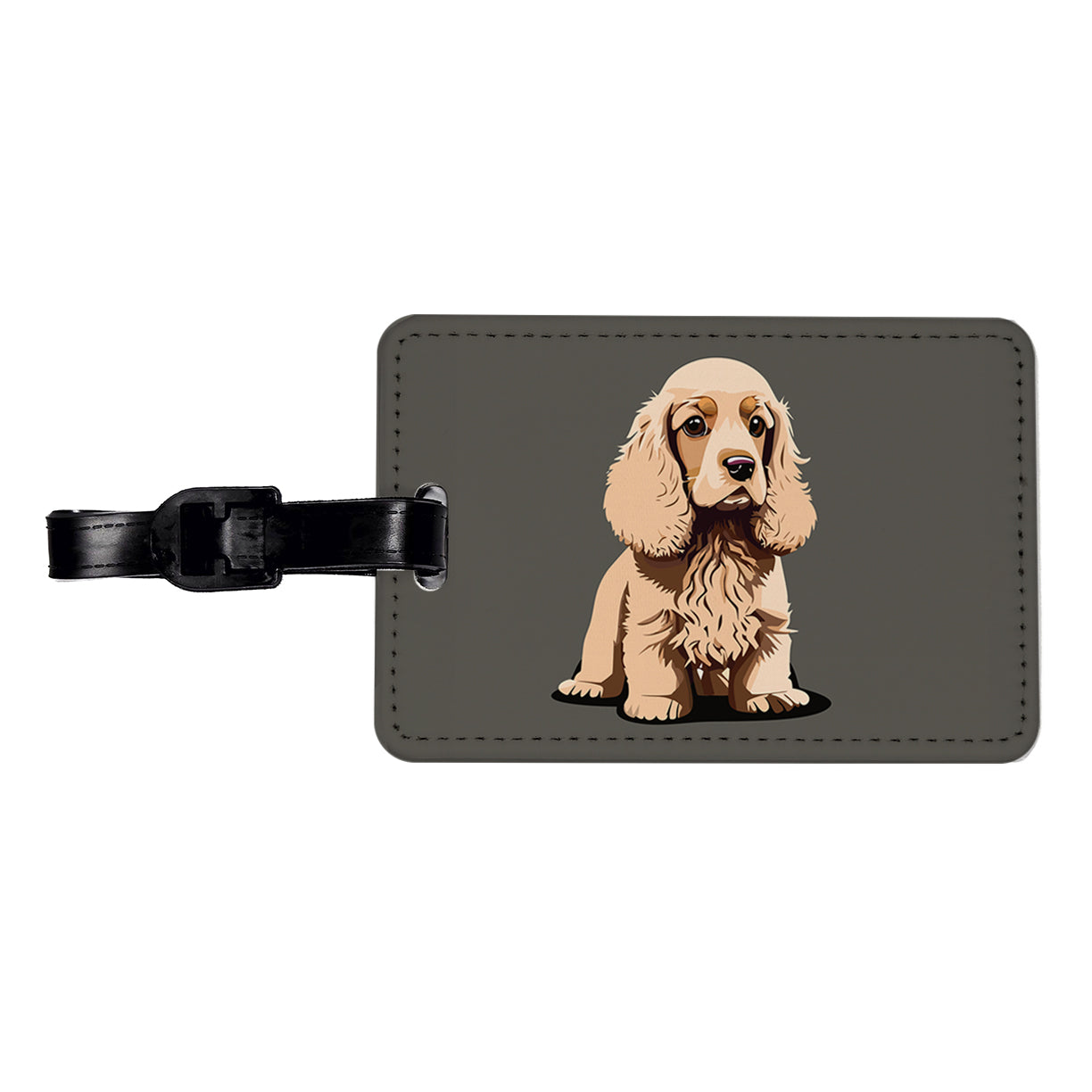 Cocker Spaniel Standing Travel Faux Leather Luggage Tag