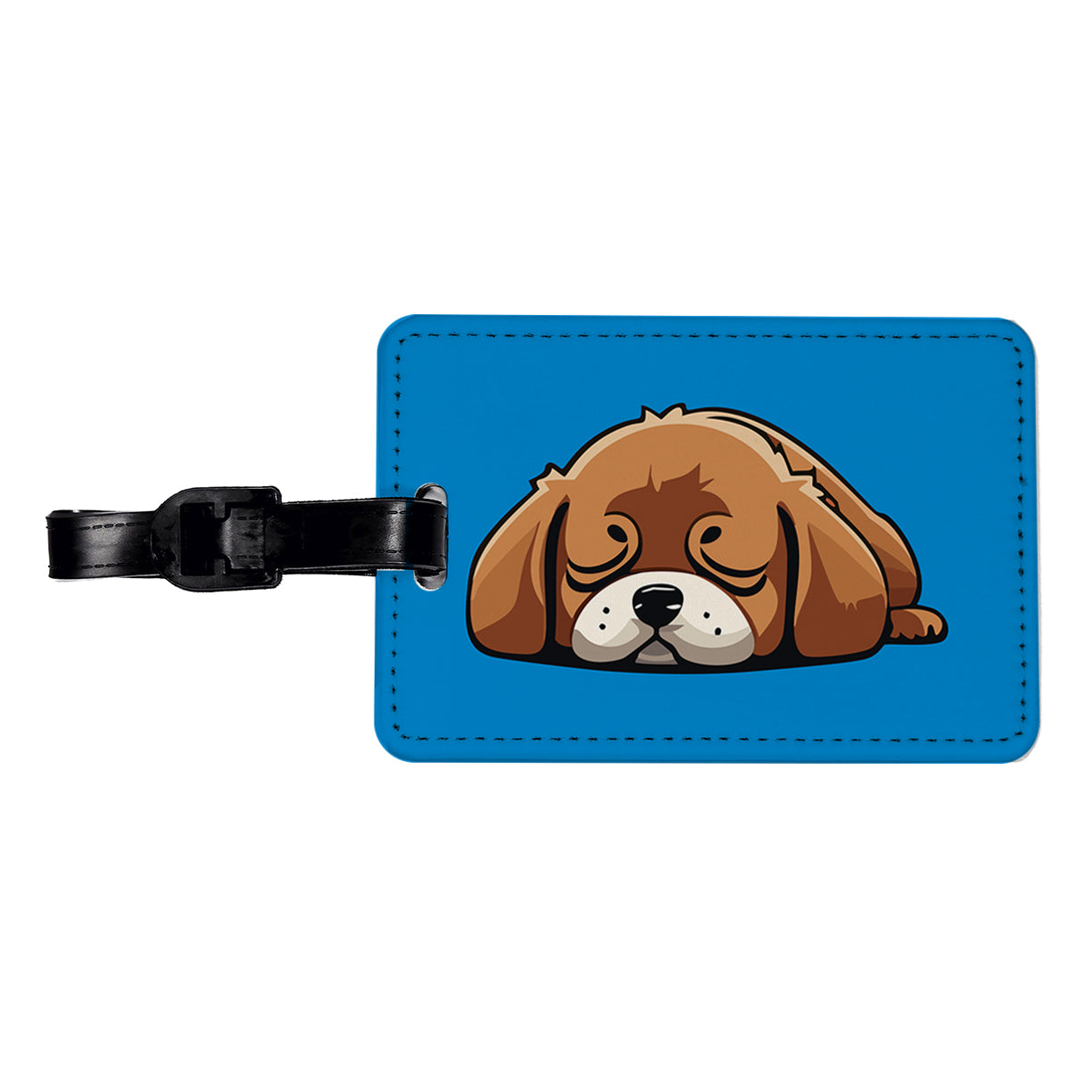 Dog Puppy Napping Sleeping Cute Travel Faux Leather Luggage Tag