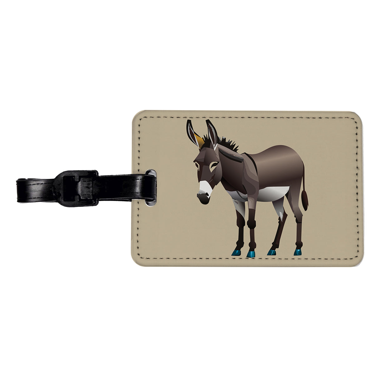 Donkey Standing Travel Faux Leather Luggage Tag