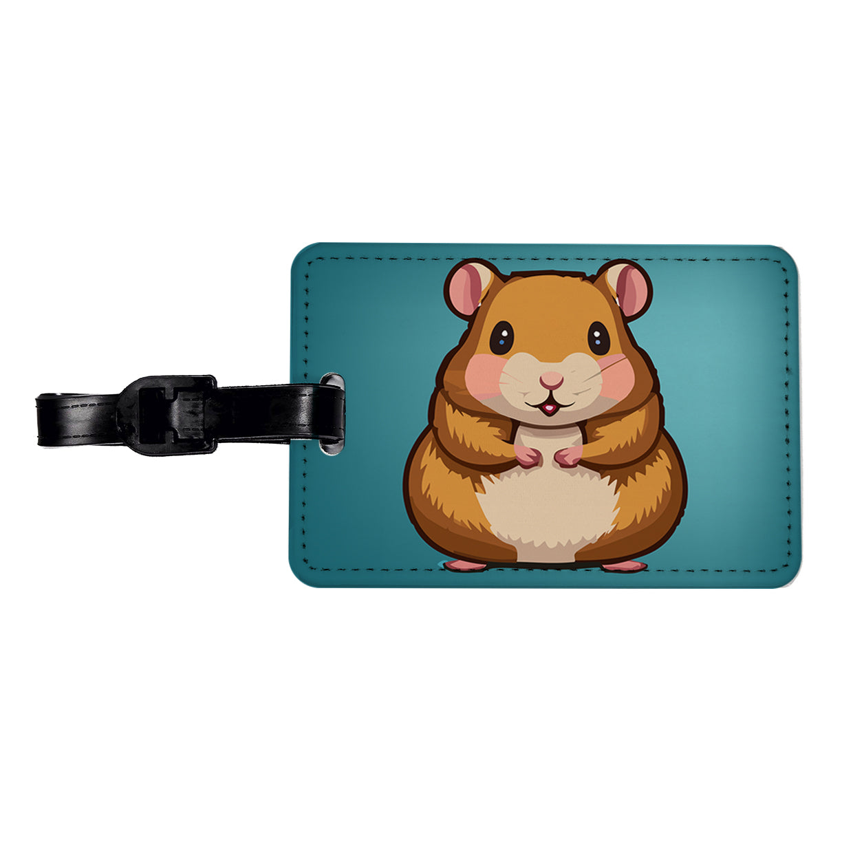 Hamster Cute Travel Faux Leather Luggage Tag