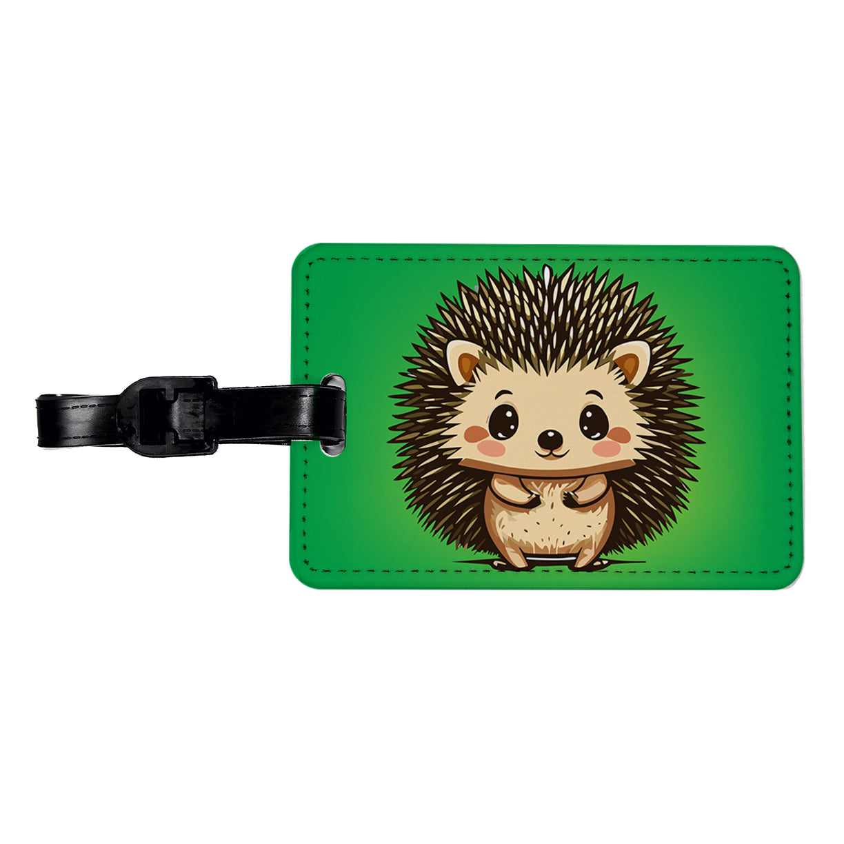 Hedgehog Cute Travel Faux Leather Luggage Tag