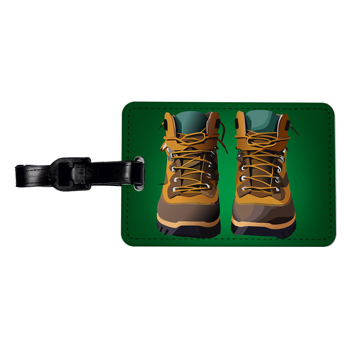 Hiking Boots Hiker Travel Faux Leather Luggage Tag
