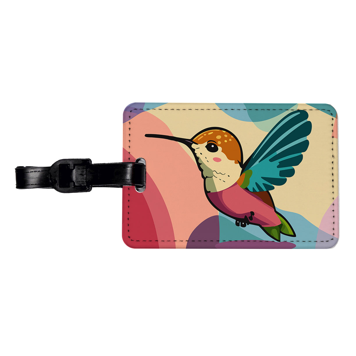 Hummingbird Cute Travel Faux Leather Luggage Tag