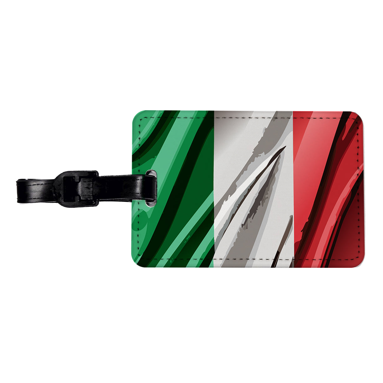 Italy Italian Flag Waving Travel Faux Leather Luggage Tag