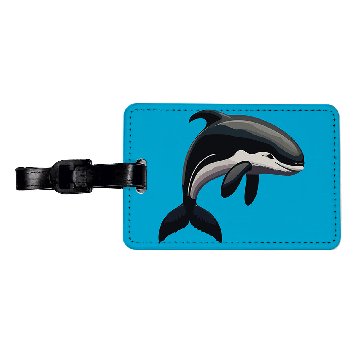 Orca Killer Whale Travel Faux Leather Luggage Tag