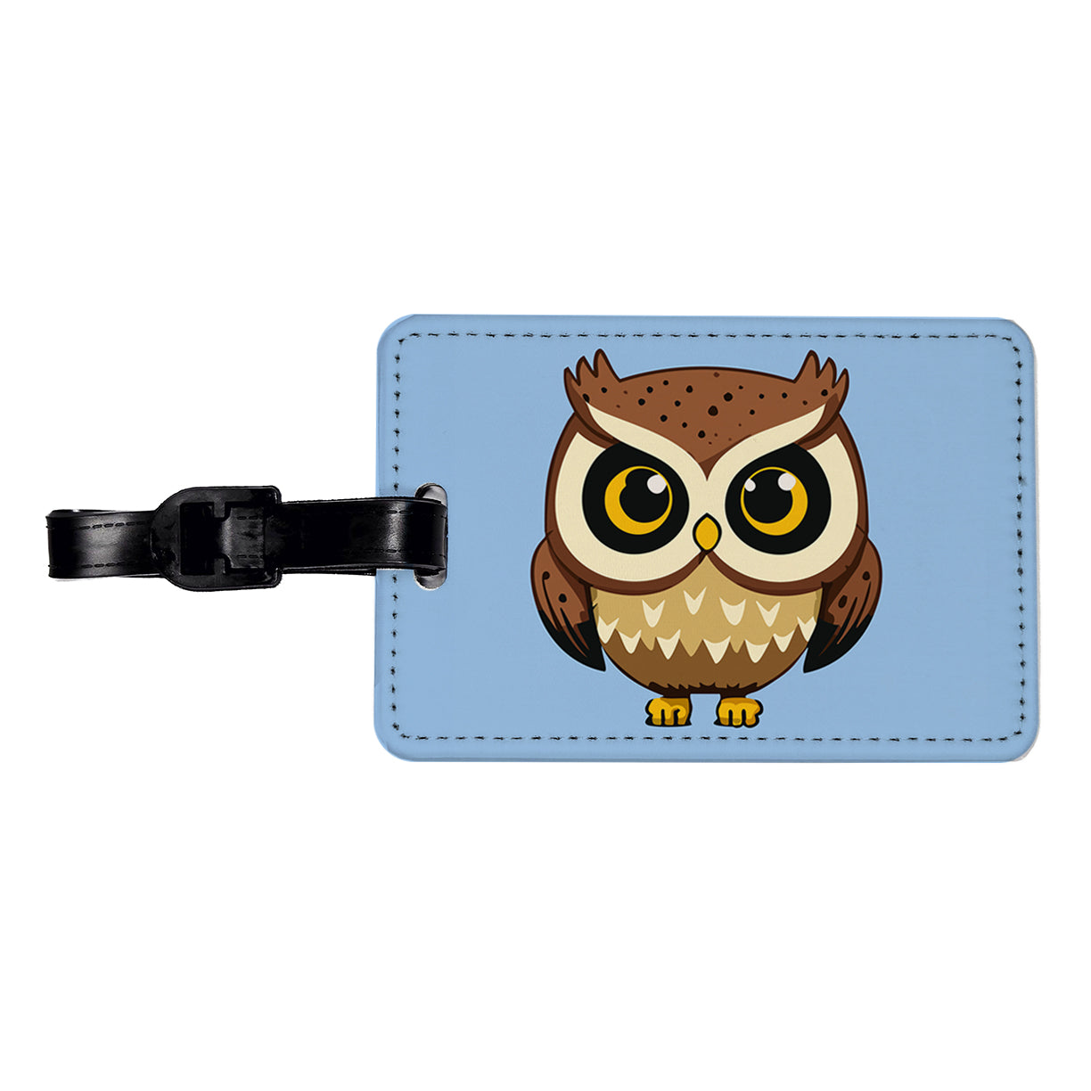 Owl Cute Short Travel Faux Leather Luggage Tag