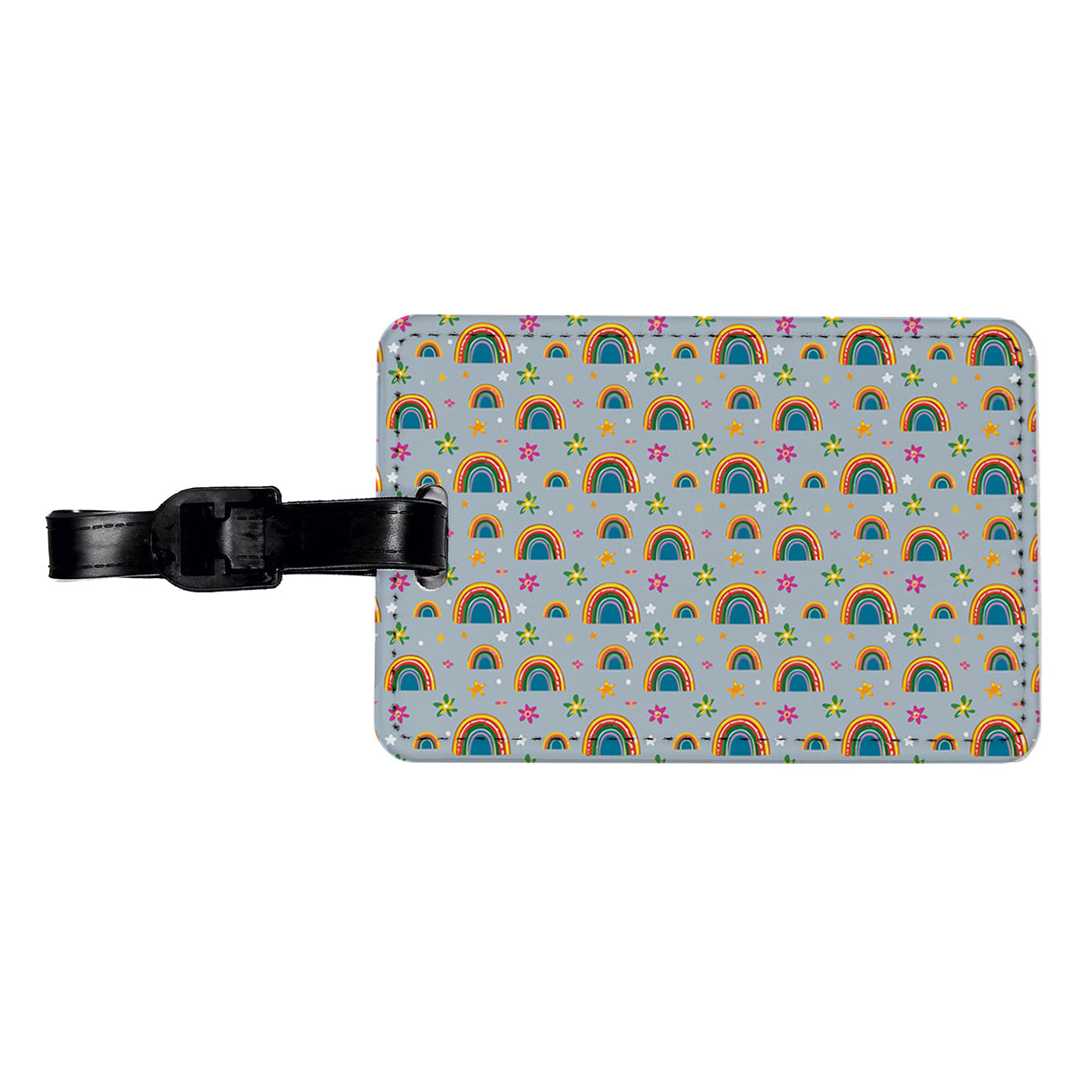 Rainbows and Stars Pattern Travel Faux Leather Luggage Tag