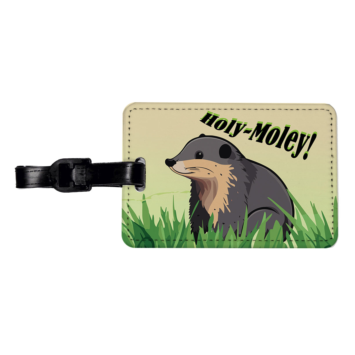 Shrew Mole Holy Moley Funny Animal Travel Faux Leather Luggage Tag