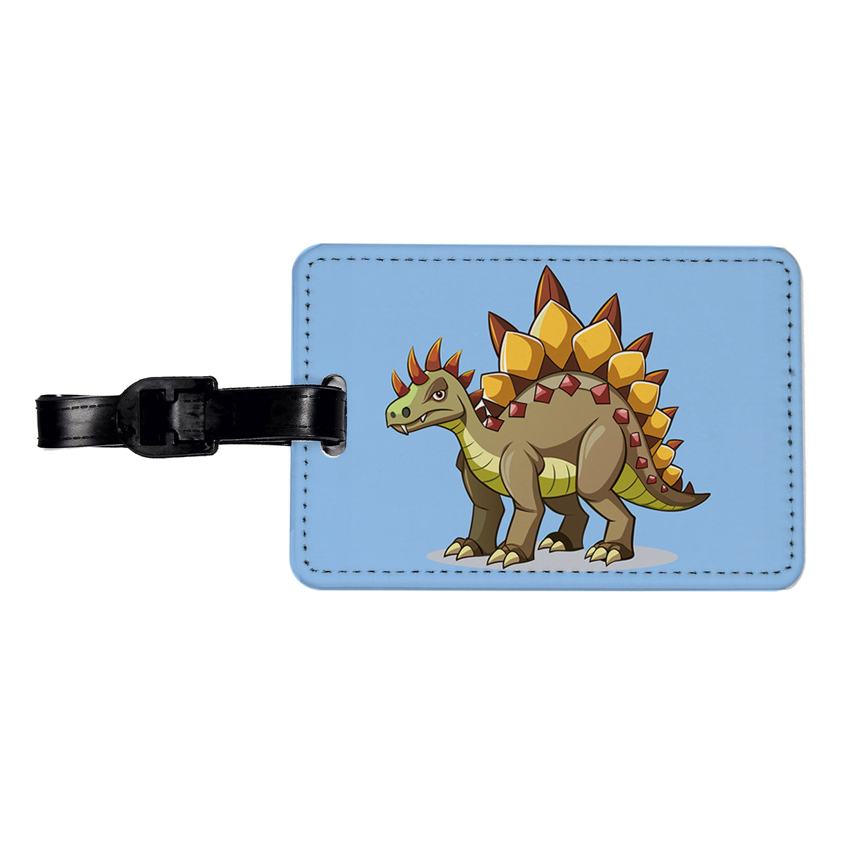Stegosaurus Dinosaur Travel Faux Leather Luggage Tag