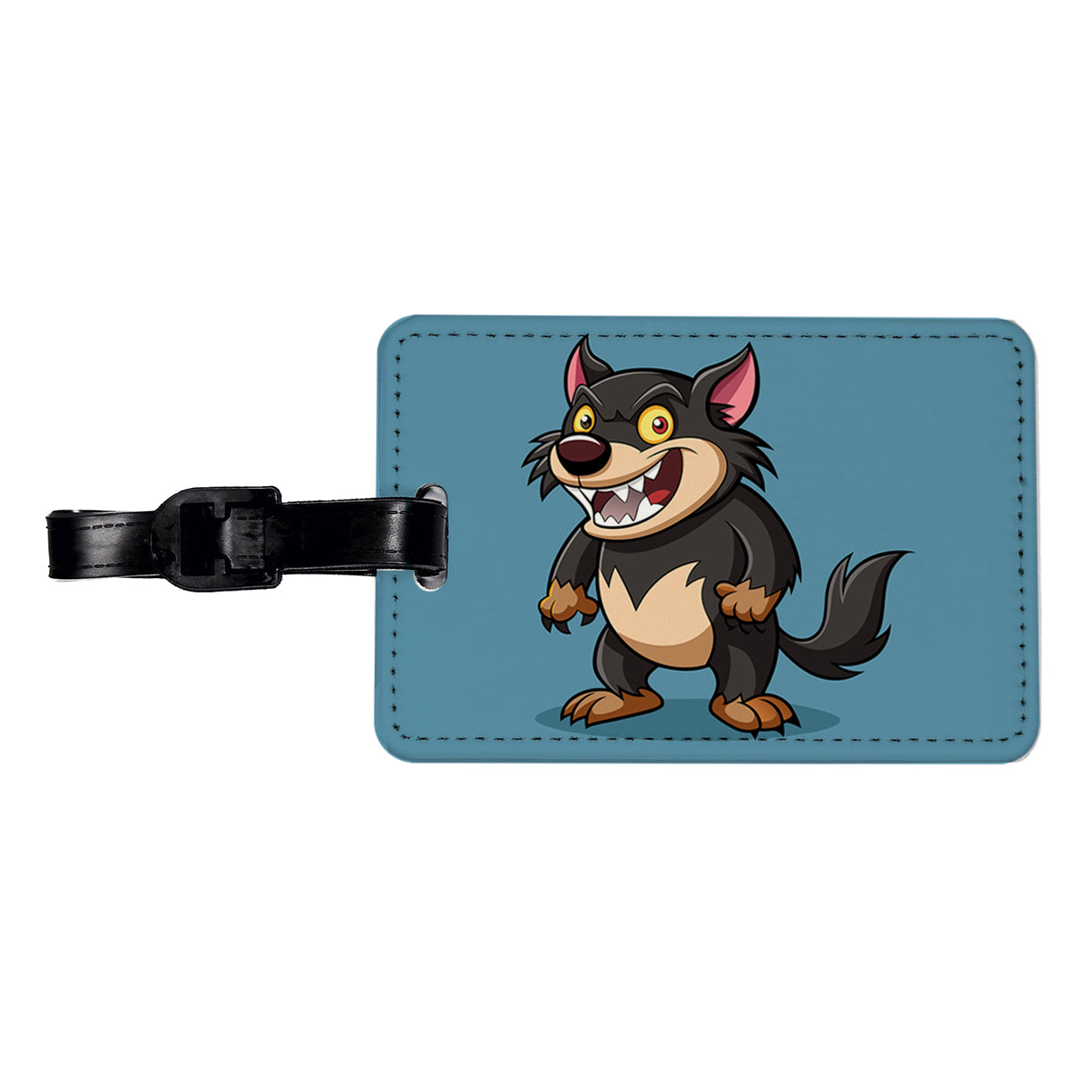 Tasmanian Devil Australian Animal Funny Travel Faux Leather Luggage Tag