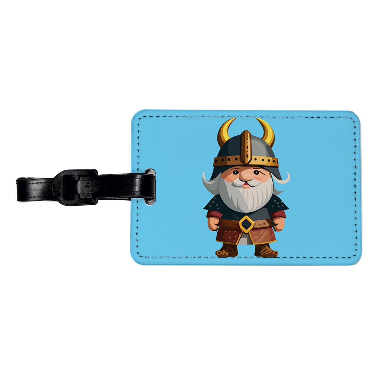 Viking Cute Standing Travel Faux Leather Luggage Tag