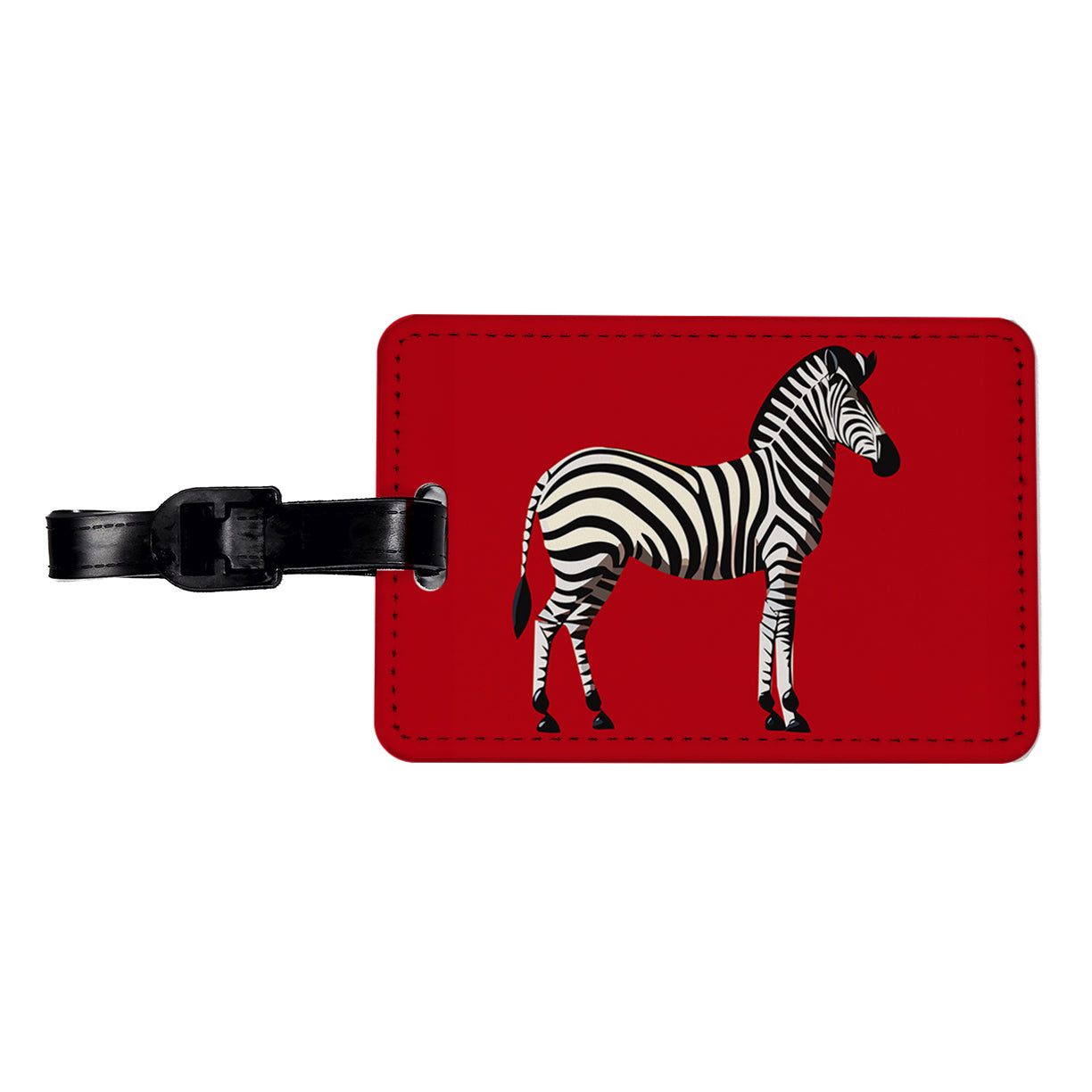 Zebra Standing Profile Travel Faux Leather Luggage Tag