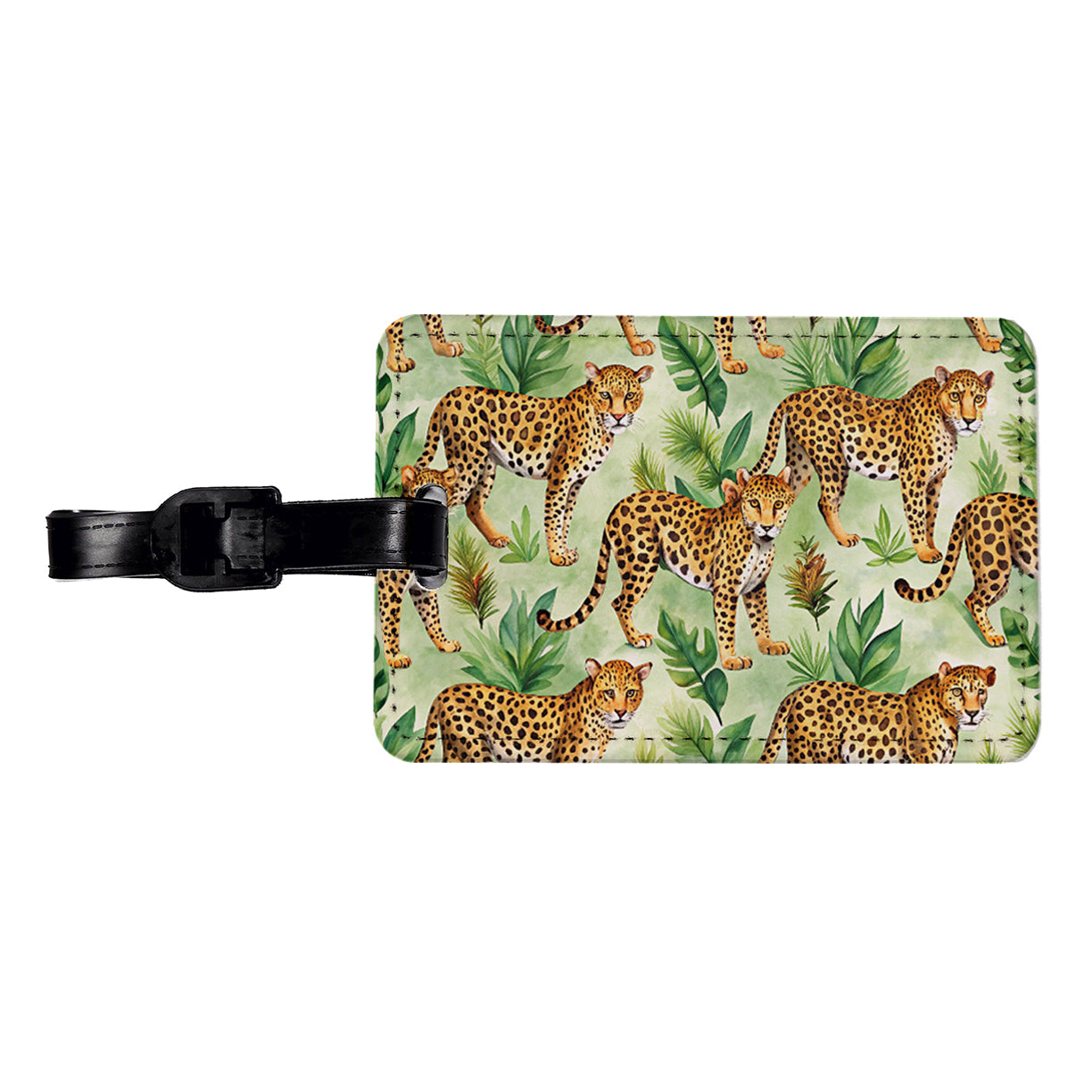 Lots Of Leopards Travel Faux Leather Luggage Tag