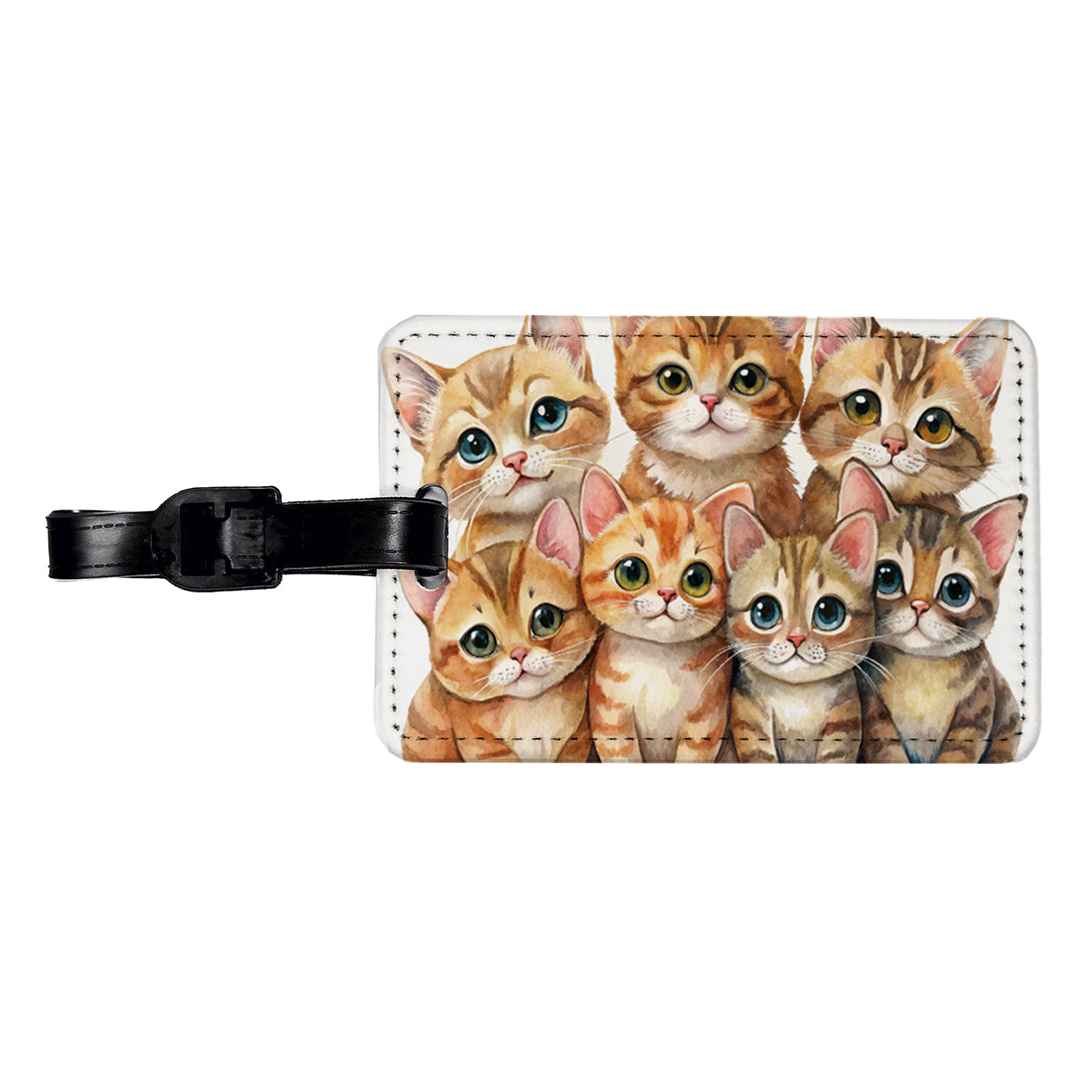 Sweet Havana Brown Cats Travel Faux Leather Luggage Tag