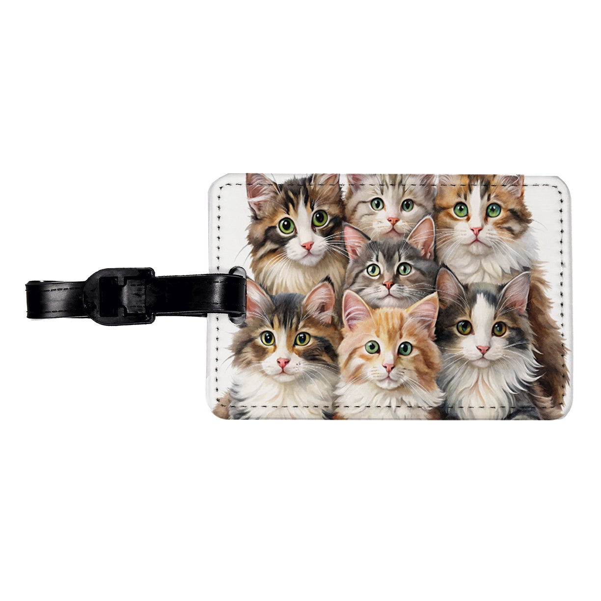 Sweet Norwegian Forest Cats Travel Faux Leather Luggage Tag