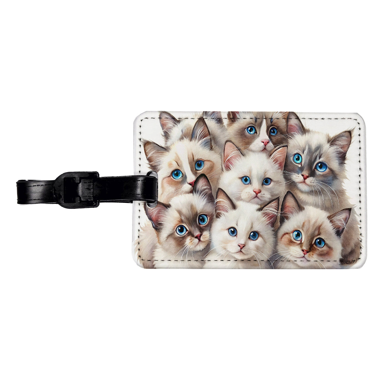 Sweet Ragdoll Cats Travel Faux Leather Luggage Tag