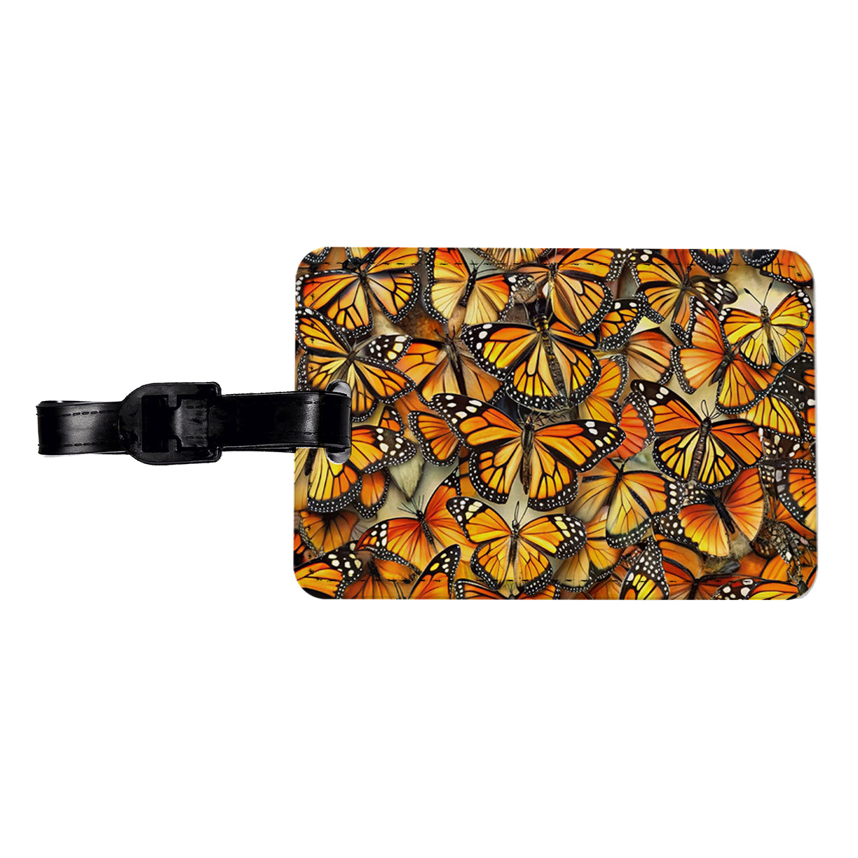 Monarch Butterflies Covering Everything Travel Faux Leather Luggage Tag