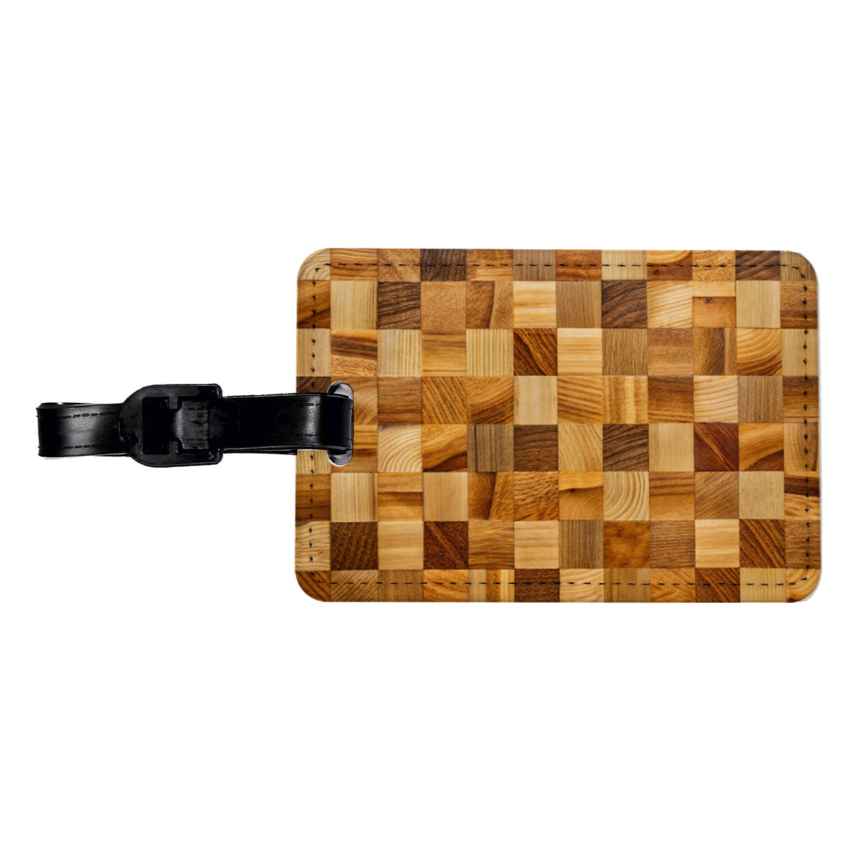 Butcher Block Travel Faux Leather Luggage Tag