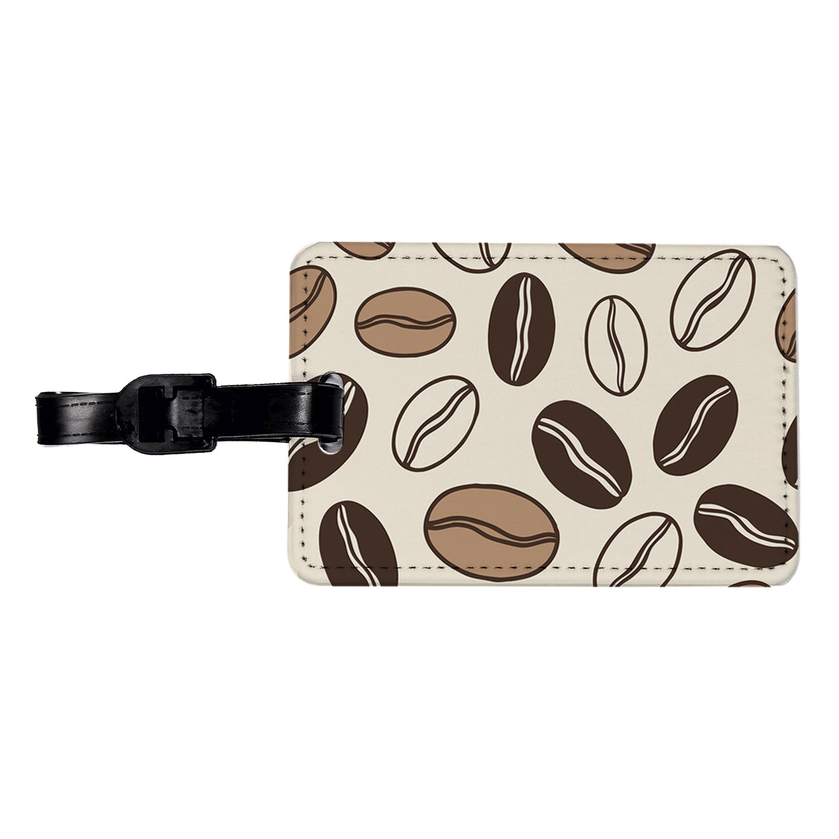 Coffee Beans Sketch Travel Faux Leather Luggage Tag