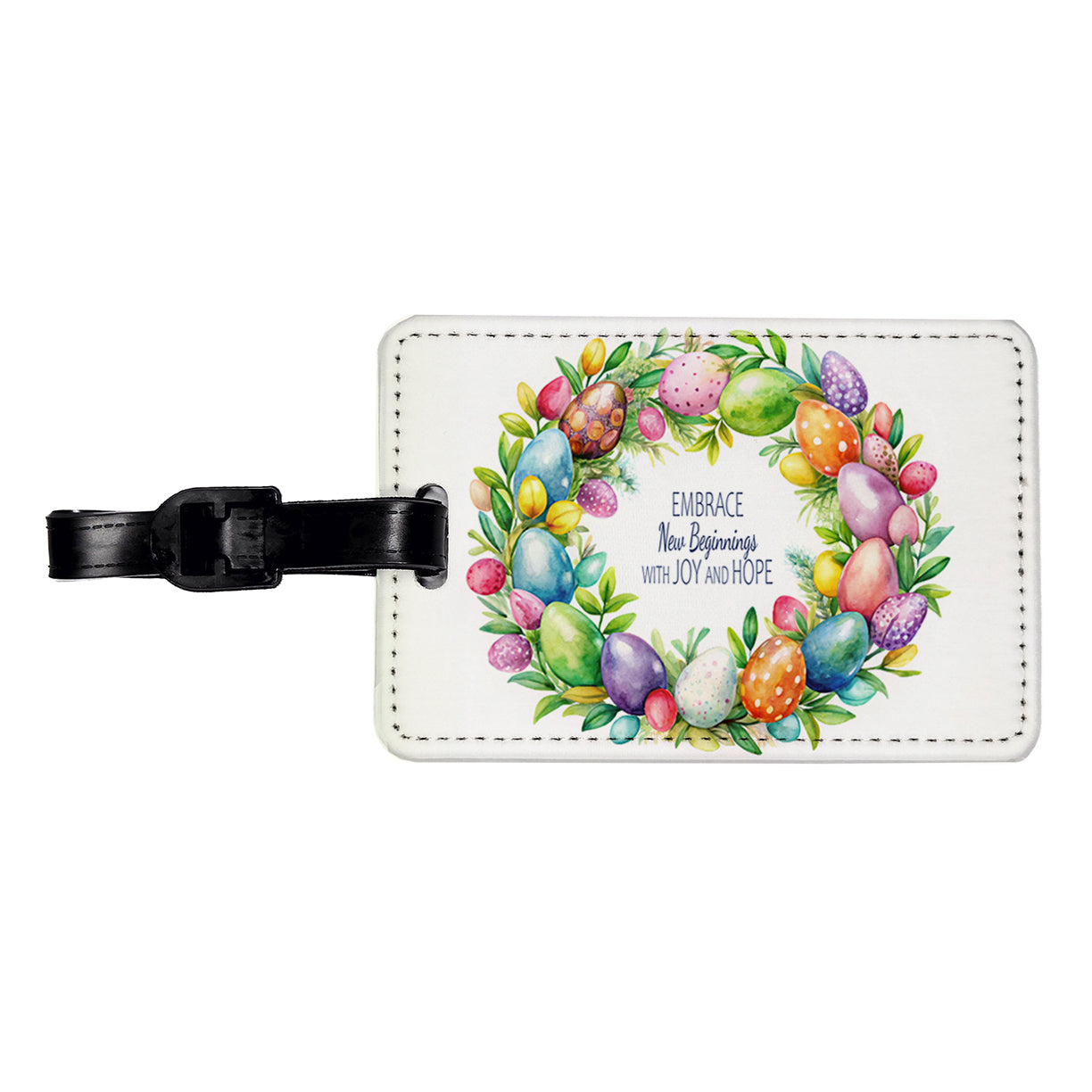 Embrace New Beginnings Easter Inspirational Travel Faux Leather Luggage Tag