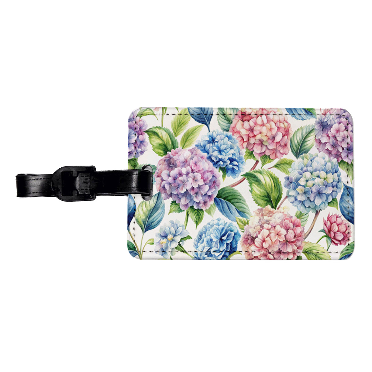 Hydrangea Flowers Wallpaper Travel Faux Leather Luggage Tag