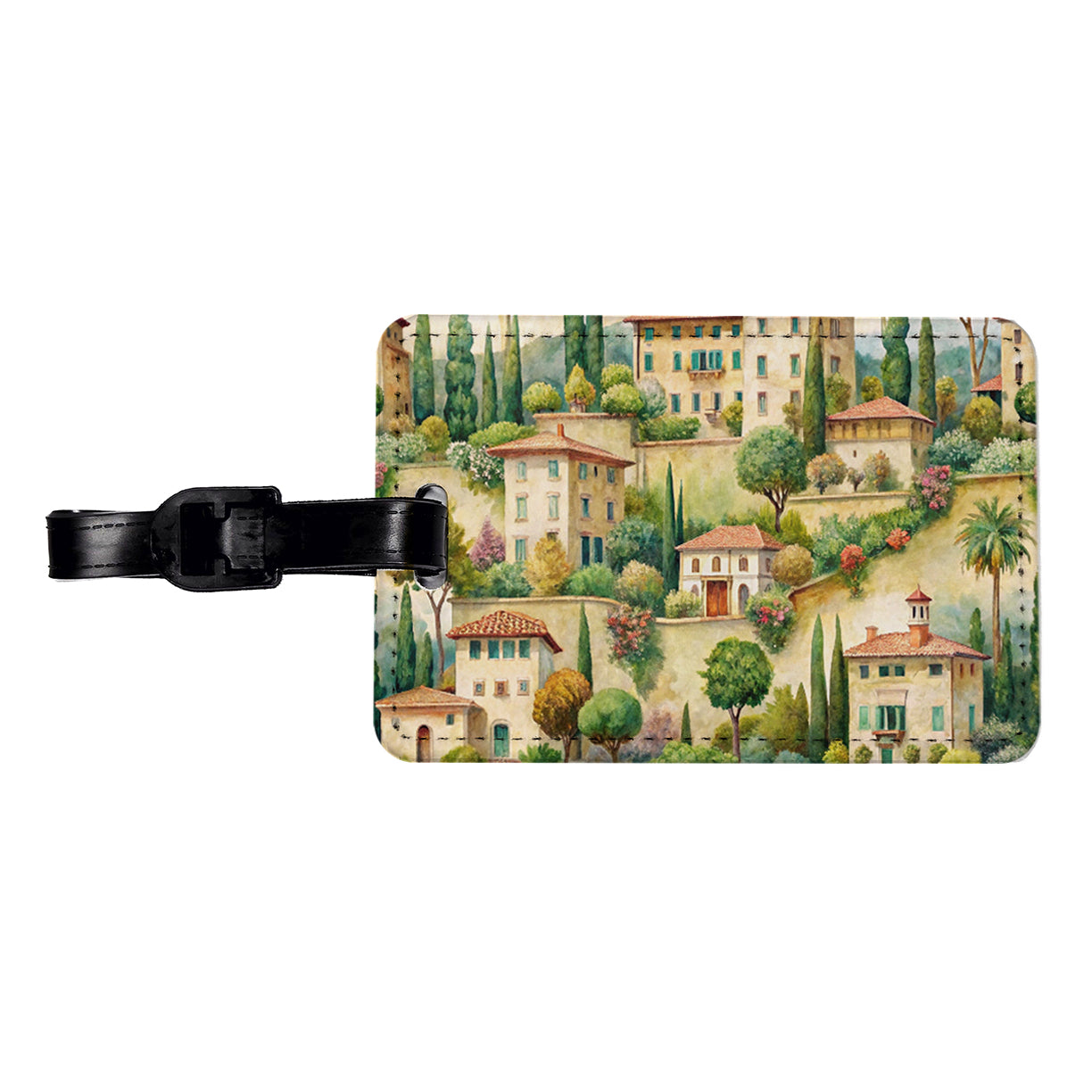 Italian Villa Town Italy Travel Faux Leather Luggage Tag