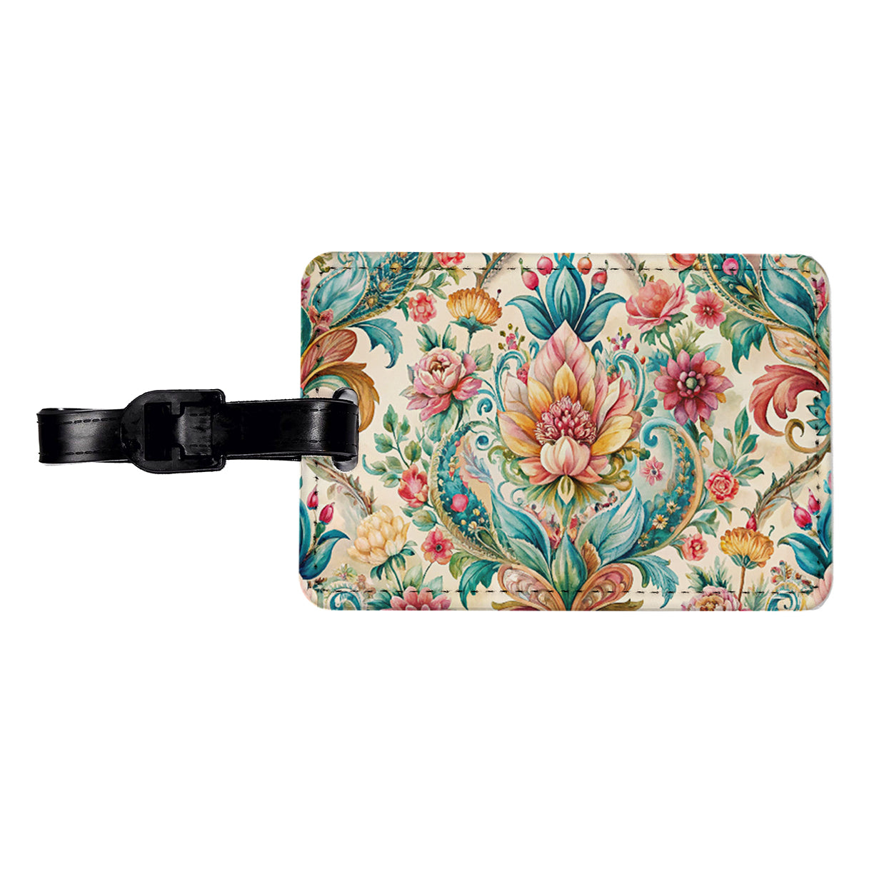 Refined Bohemian Wallpaper Travel Faux Leather Luggage Tag