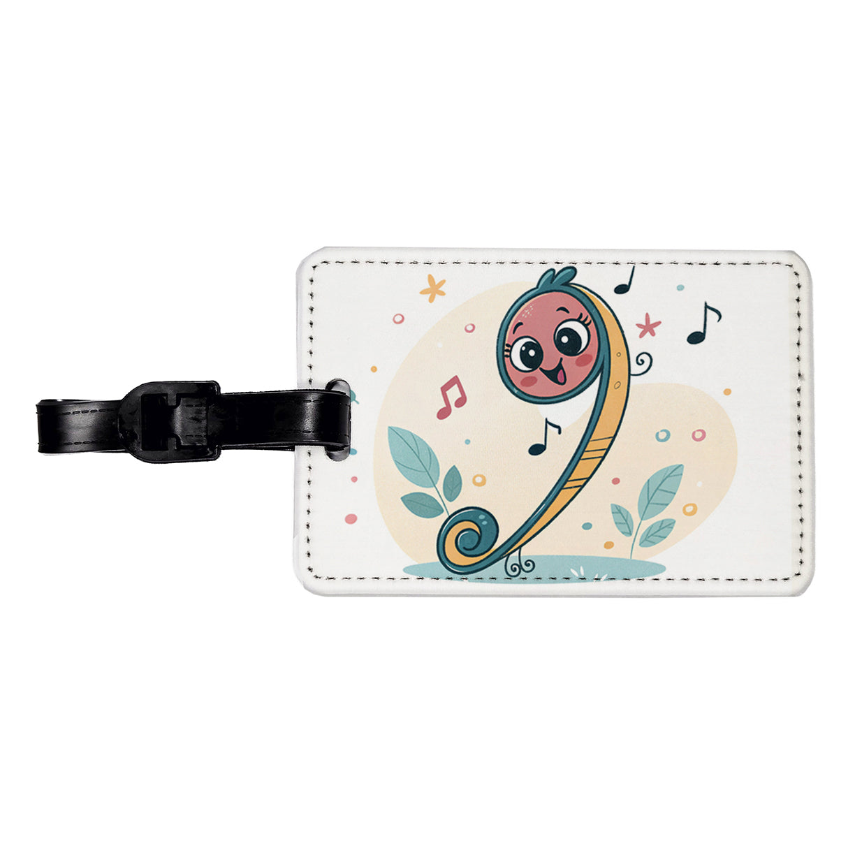 Kawaii Bass Music Cute Travel Faux Leather Luggage Tag