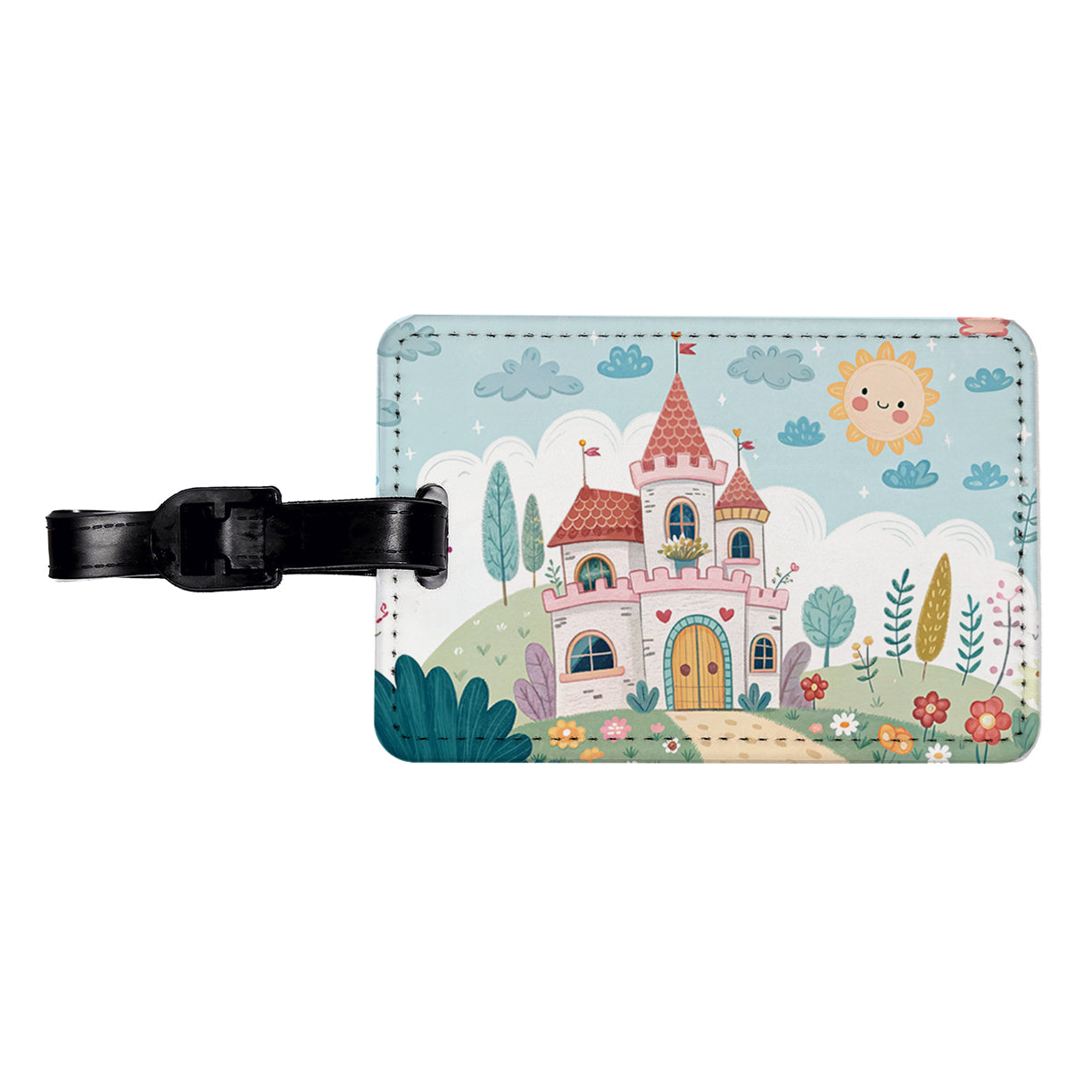 Kawaii Cute Castle Travel Faux Leather Luggage Tag