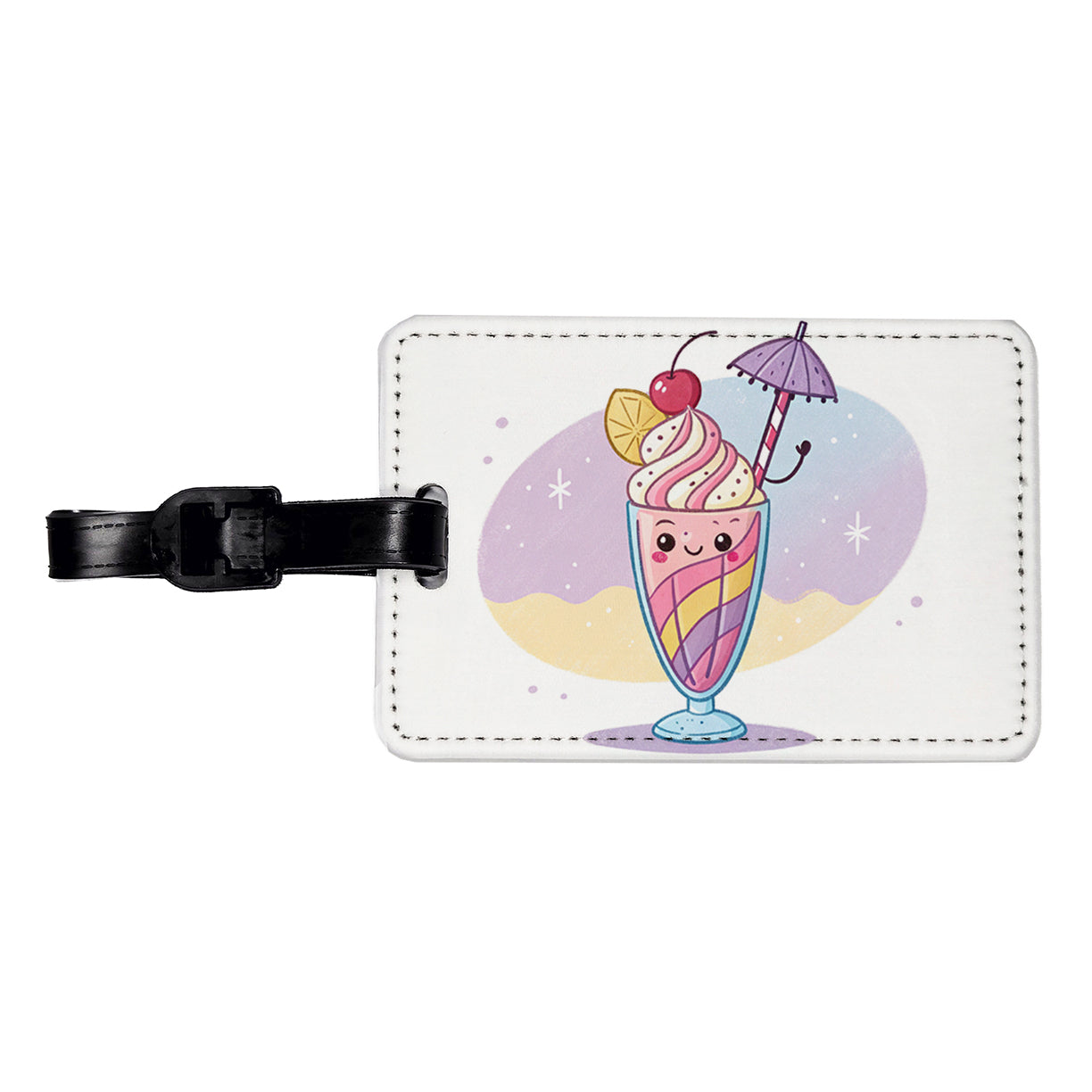 Kawaii Milk Shake Travel Faux Leather Luggage Tag