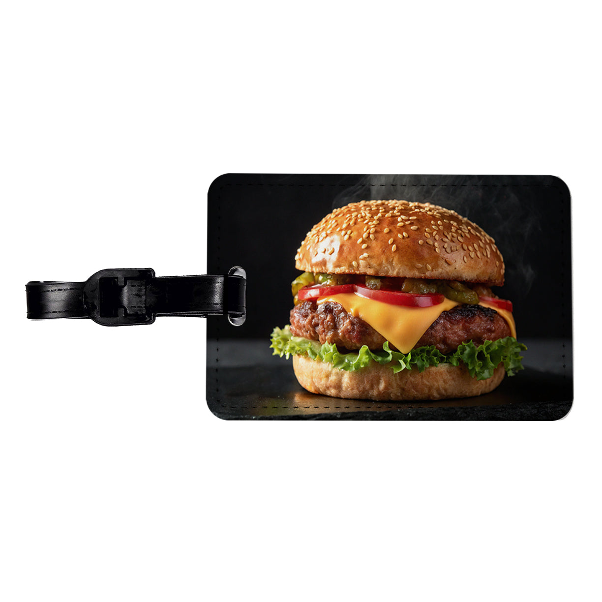 Cheeseburger with all the Toppings Travel Faux Leather Luggage Tag