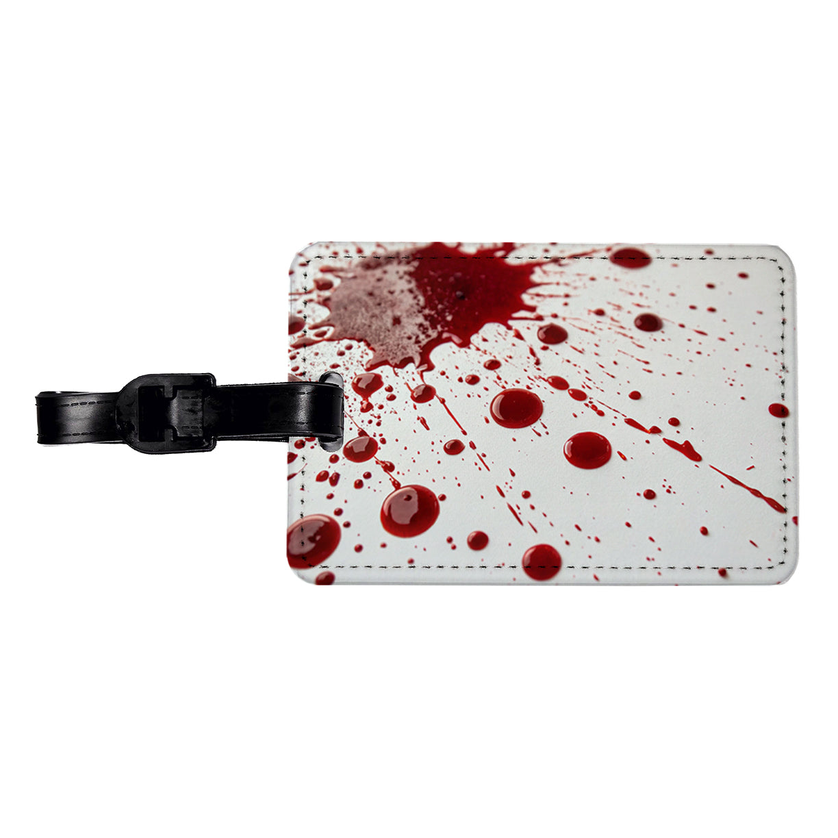 Close-Up Blood Splatters Travel Faux Leather Luggage Tag