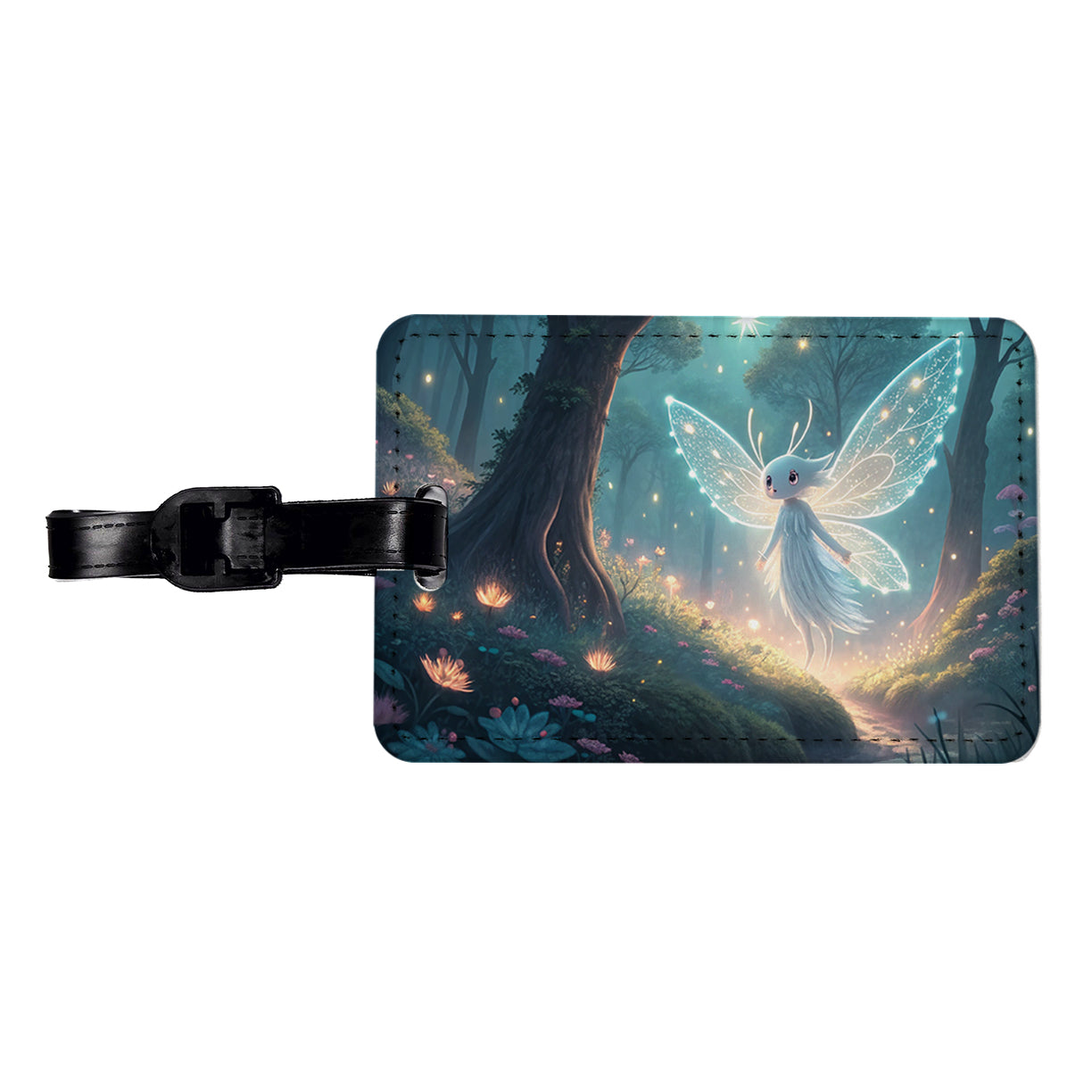 Forest Spirit Japanese Anime Style Fantasy Travel Faux Leather Luggage Tag